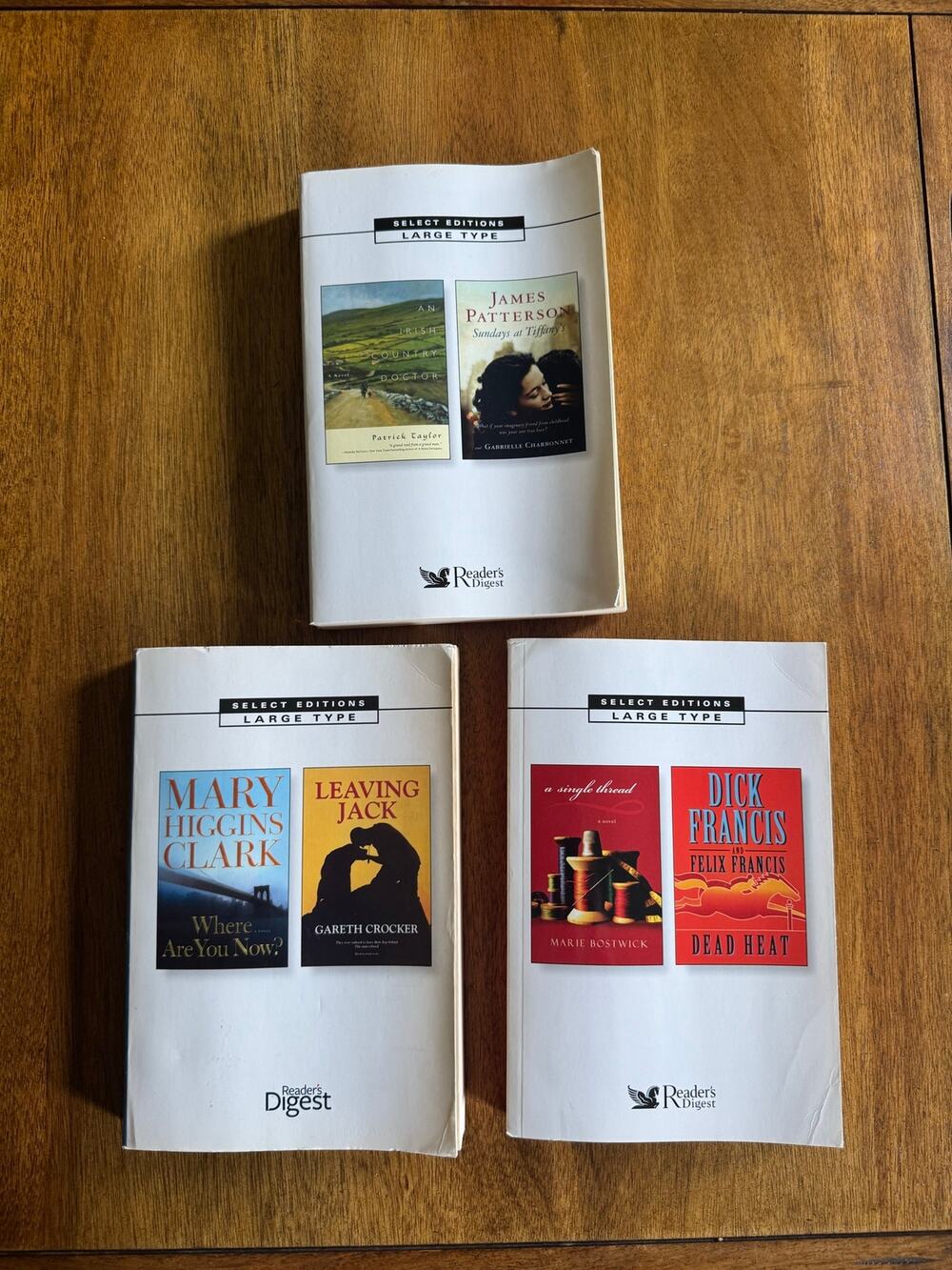 Reader’s Digest Large Print Books Lot 3 Patterson Clark Francis 2009 Large Type